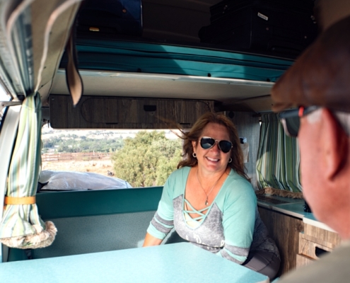 Inside VW Camper Van